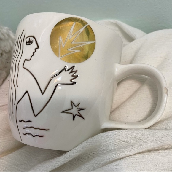 STARBUCKS 2013 Anniversary Siren Mug white and gold - Picture 2 of 6